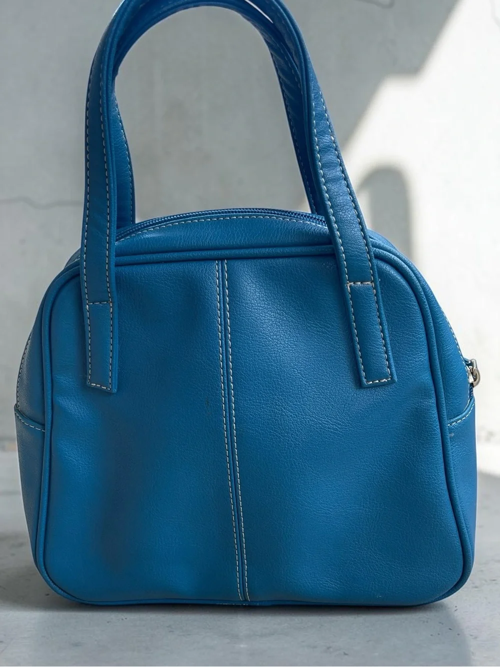 Vintage GUESS Royal Blue Dome Satchel Top Handle Y2K Handbag